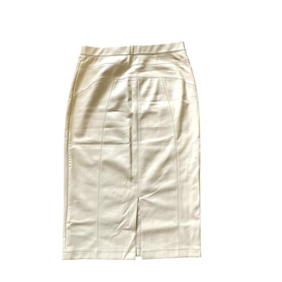 MARC NEW YORK, ANDREW MARC, SIZE S, TAN, FAUX LEATHER SKIRT - Picture 2 of 5